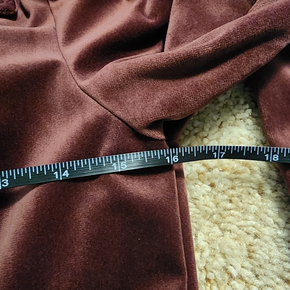 Velour Dark Red / Brown Vero Moda Jacket /Motor Jacket - Picture 6 of 7